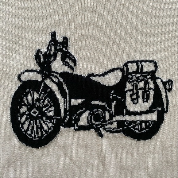 Volcom Bad Toda Stone Cream Motorcycle Print Sweater Size Small Medium - Picture 8 of 14